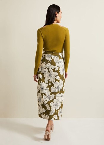 Phase Eight Amalia Floral Skirts Green Canada | ZRYLKV-361